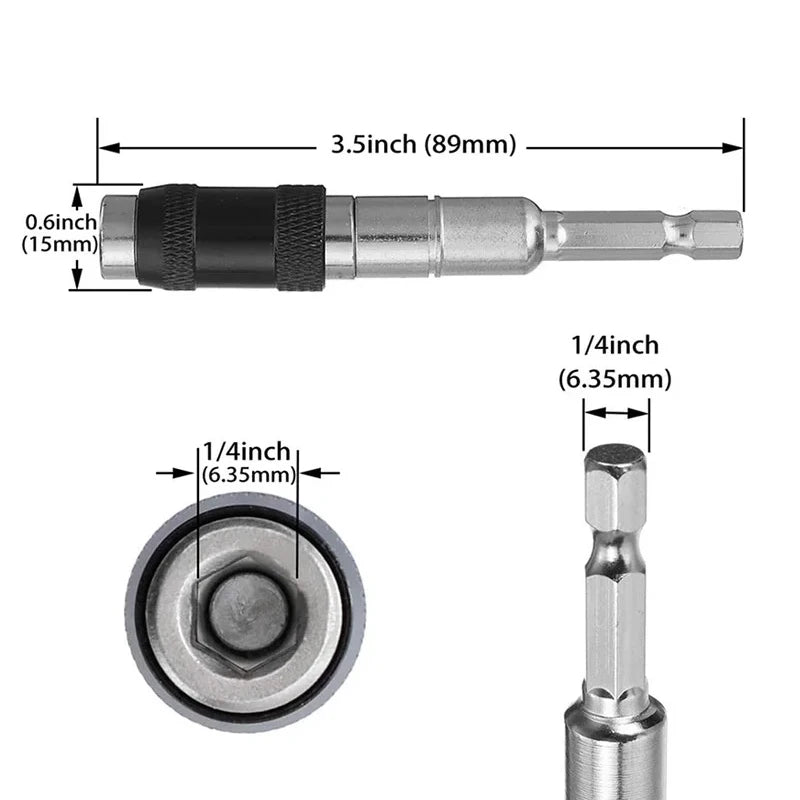 1/4 "Hex Magnetic Ring Screwdriver Bits Drill Hand Tools Drill Bit Extension Rod Quick Change Holder Drive Guide Screw Drill Tip