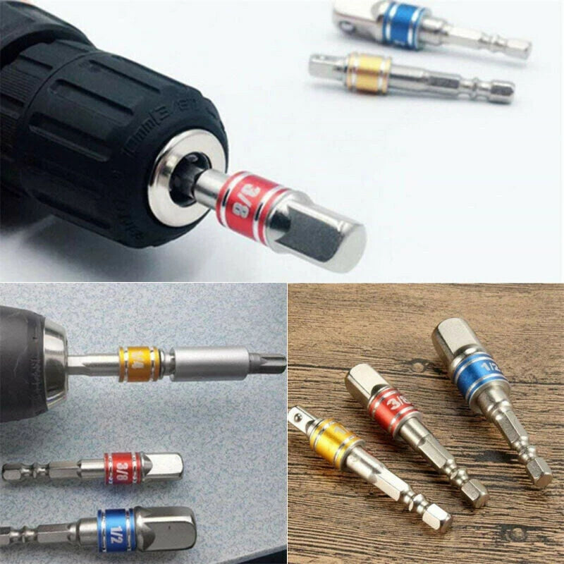 Socket Impact Driver Extension Adapter Extended Converter Electric Drill Hex To High Speed Nut Male Square Wrench Power Tool