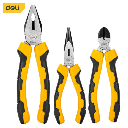 Deli Universal Wire Cutter Combination Pliers Diagonal Pliers Needle Pliers Professional Electrician Plier Hardware Hand Tools
