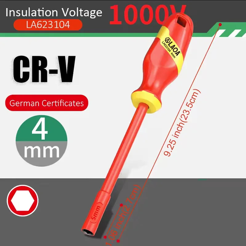 LAOA 1000V Insulated Socket Screwdriver Multifunctional Hexagonal Socket Wrench Driver Electrician Specific Withstand
