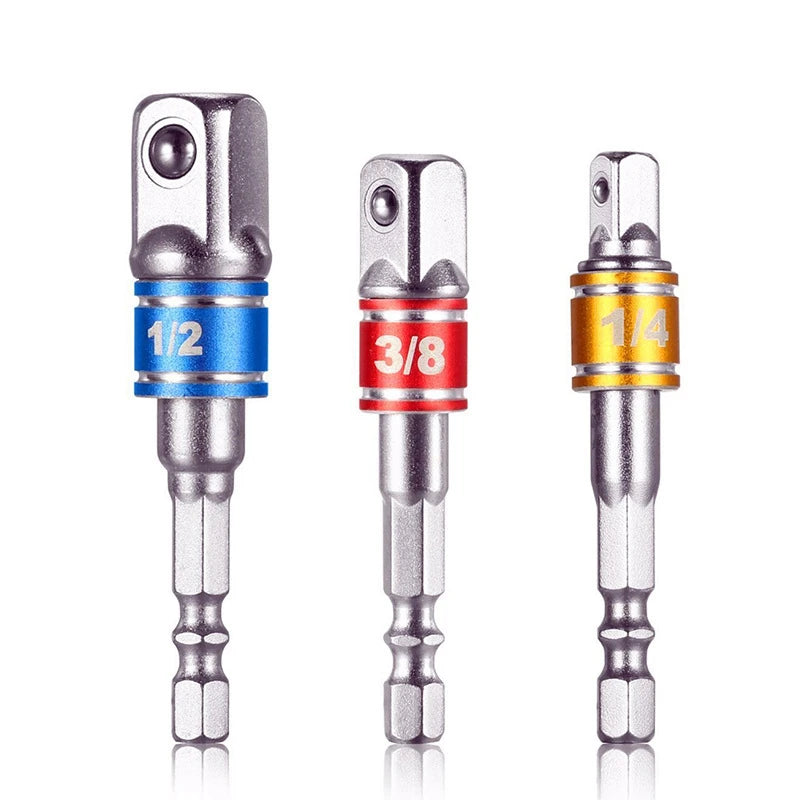 Socket Impact Driver Extension Adapter Extended Converter Electric Drill Hex To High Speed Nut Male Square Wrench Power Tool