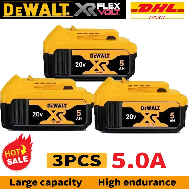 100% Genuine Dewalt 20V Battery, 2AH 5AH 6AH Rechargeable Lithium Ion Battery, Dewalt DCB200 Power Tool Replacement Battery