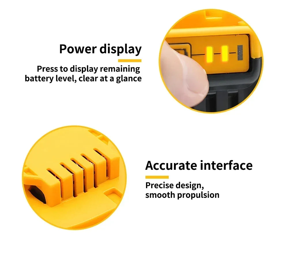 100% Genuine Dewalt 20V Battery, 2AH 5AH 6AH Rechargeable Lithium Ion Battery, Dewalt DCB200 Power Tool Replacement Battery