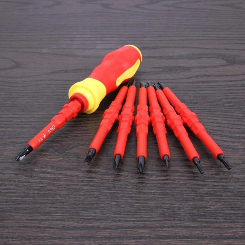15PCS 380V/13PCS 1000V Changeable Insulated Screwdriver Set And Magnetic Slotted Bits Repair Tool Electrician Tools отвертка