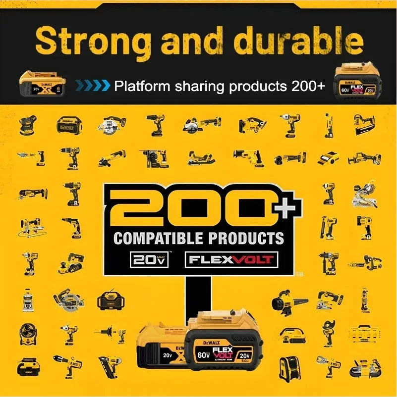 100% Genuine Dewalt 20V Battery, 2AH 5AH 6AH Rechargeable Lithium Ion Battery, Dewalt DCB200 Power Tool Replacement Battery