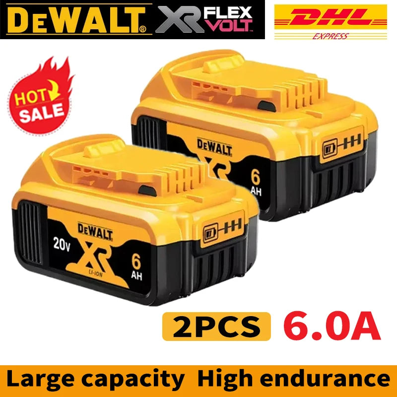 100% Genuine Dewalt 20V Battery, 2AH 5AH 6AH Rechargeable Lithium Ion Battery, Dewalt DCB200 Power Tool Replacement Battery