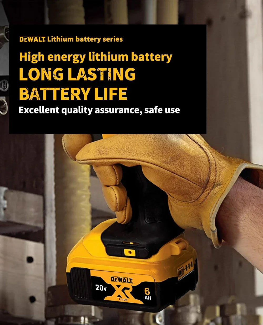 100% Genuine Dewalt 20V Battery, 2AH 5AH 6AH Rechargeable Lithium Ion Battery, Dewalt DCB200 Power Tool Replacement Battery