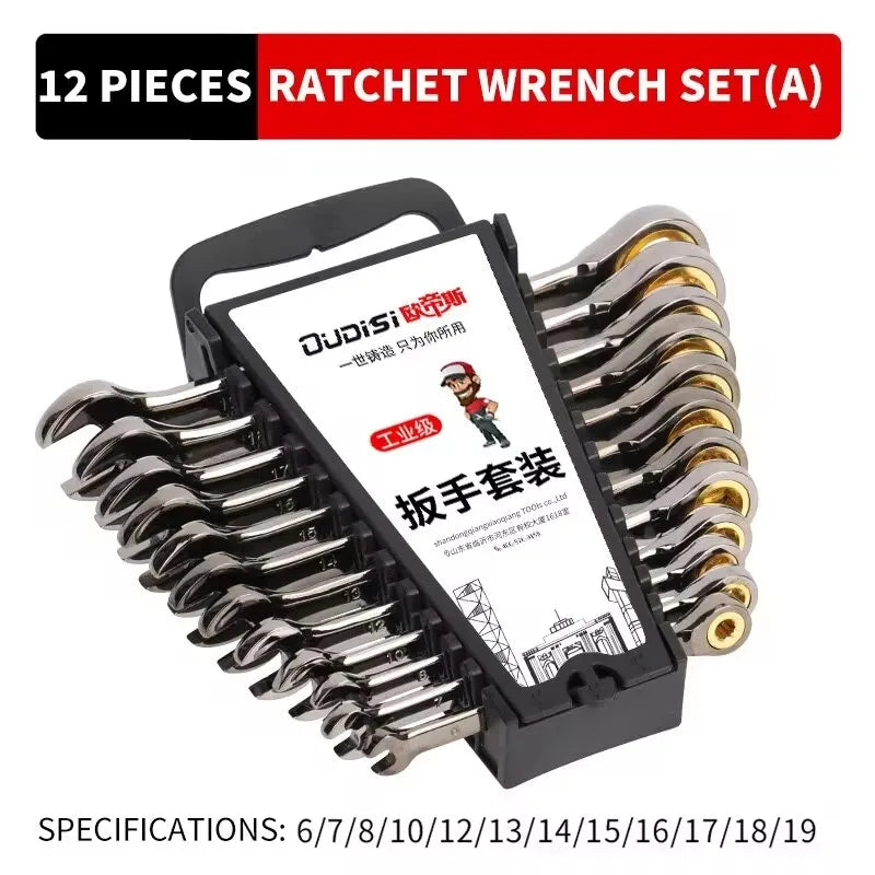 Automatic dual-purpose open fast wheel small ratchet plastic clip set for fast wheel wrench