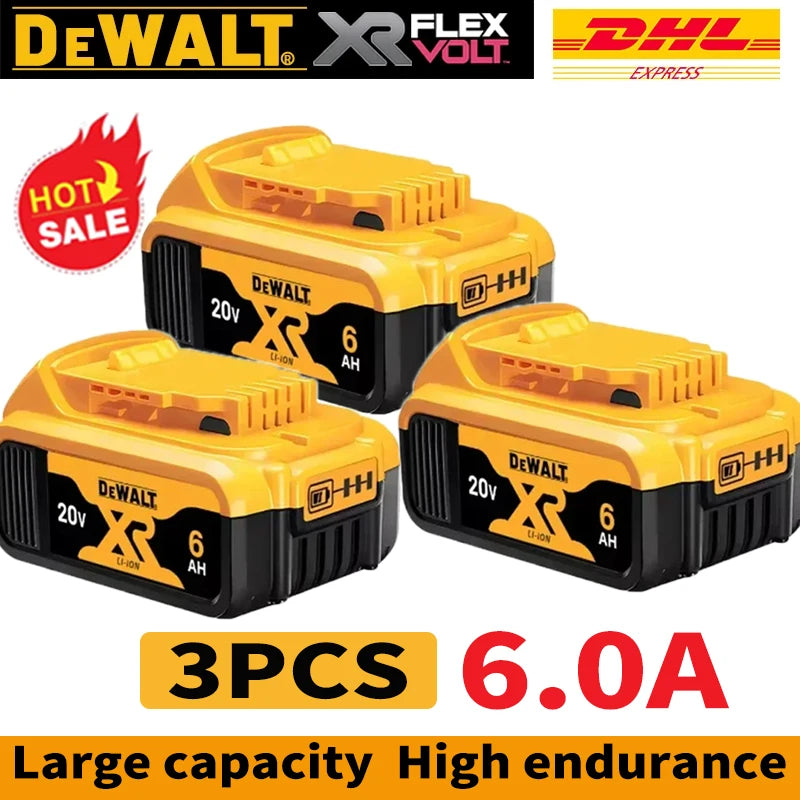 100% Genuine Dewalt 20V Battery, 2AH 5AH 6AH Rechargeable Lithium Ion Battery, Dewalt DCB200 Power Tool Replacement Battery