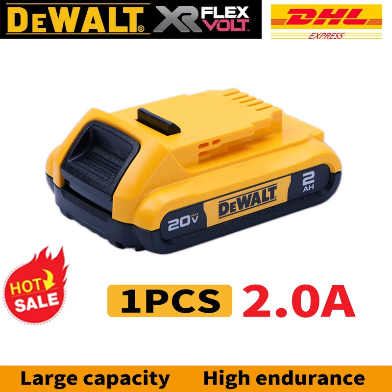 100% Genuine Dewalt 20V Battery, 2AH 5AH 6AH Rechargeable Lithium Ion Battery, Dewalt DCB200 Power Tool Replacement Battery