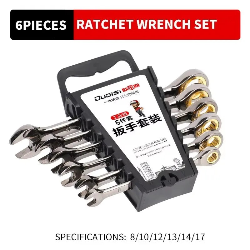 Automatic dual-purpose open fast wheel small ratchet plastic clip set for fast wheel wrench