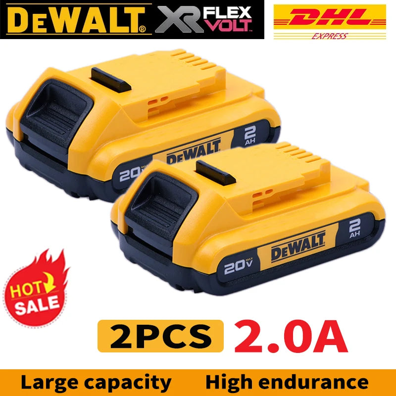 100% Genuine Dewalt 20V Battery, 2AH 5AH 6AH Rechargeable Lithium Ion Battery, Dewalt DCB200 Power Tool Replacement Battery